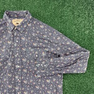 Western Aloha Men's Long Sleeve Pearl Snap Button Shirt Size 2XL Floral Blue